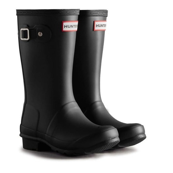 NWB Hunter Big Kids Original Rain Boots size 1 Black EU32 - Picture 1 of 10